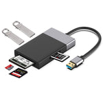 6 イン 1 USB 3.0 から USB3.0 x 2+CF カード+TF カード+SD カード+XQD カード HUB アダプター
