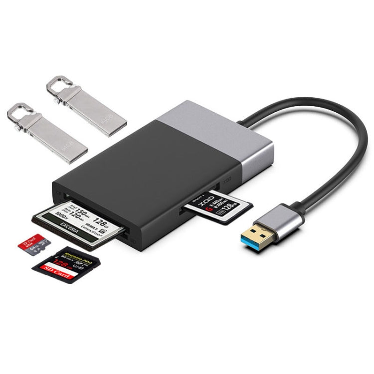 6 イン 1 USB 3.0 から USB3.0 x 2+CF カード+TF カード+SD カード+XQD カード HUB アダプター