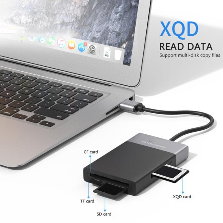 6 イン 1 USB 3.0 から USB3.0 x 2+CF カード+TF カード+SD カード+XQD カード HUB アダプター
