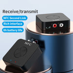BT-21 NFC Bluetooth 5.0 レシーバー＆トランスミッター RCA 3.5mm AUXオーディオアダプター, BT-21