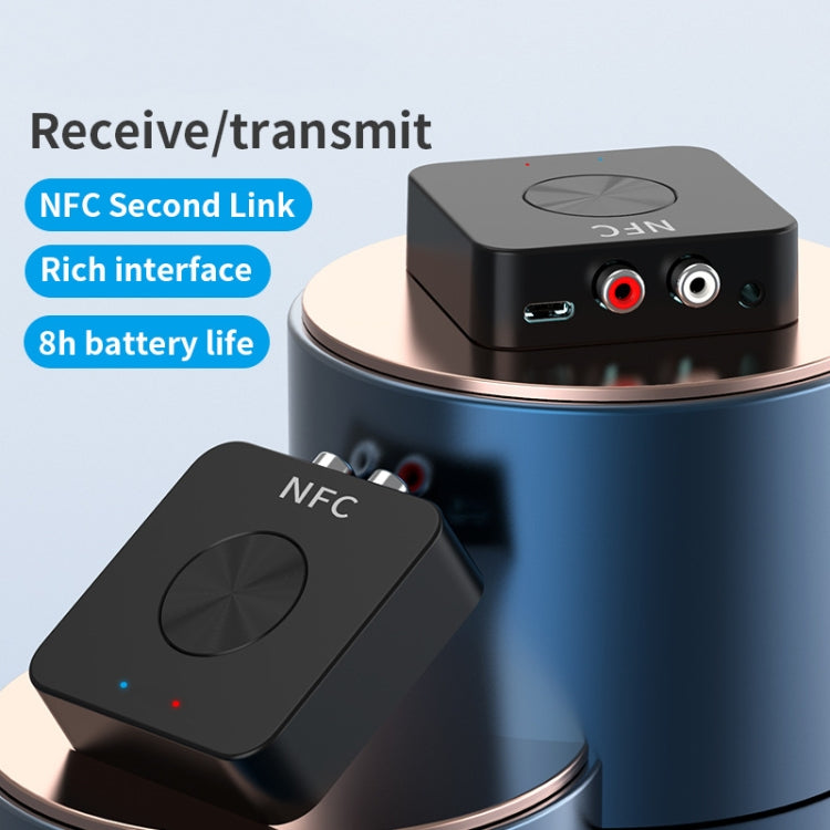 BT-21 NFC Bluetooth 5.0 レシーバー＆トランスミッター RCA 3.5mm AUXオーディオアダプター, BT-21