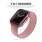 ENKAY Hat-Prince 2-in-1 PCフレーム + 9H強化ガラスケース、Apple Watch Series 8 / 7 41mm用、Apple Watch Series 8 / 7 45mm用
