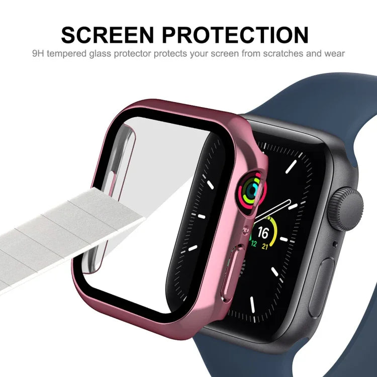 ENKAY Hat-Prince 2-in-1 PCフレーム + 9H強化ガラスケース、Apple Watch Series 8 / 7 41mm用、Apple Watch Series 8 / 7 45mm用
