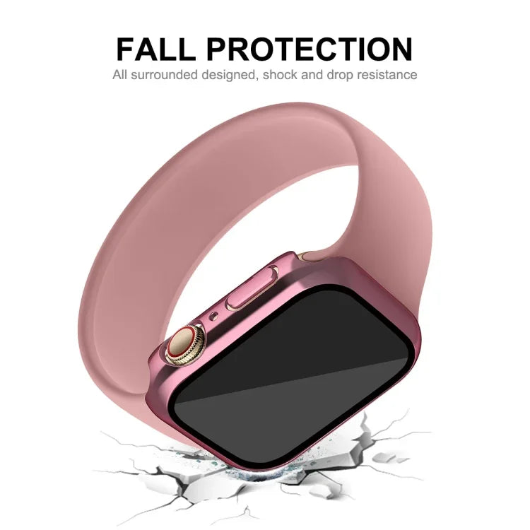 ENKAY Hat-Prince 2-in-1 PCフレーム + 9H強化ガラスケース、Apple Watch Series 8 / 7 41mm用、Apple Watch Series 8 / 7 45mm用