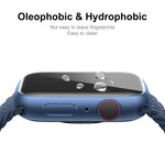 ENKAY カーボンファイバーPCケース + フルカバレッジPETスクリーンプロテクター、Apple Watch Series 9 / 8 / 7 41mm用、Apple Watch Series 9 / 8 / 7 45mm用