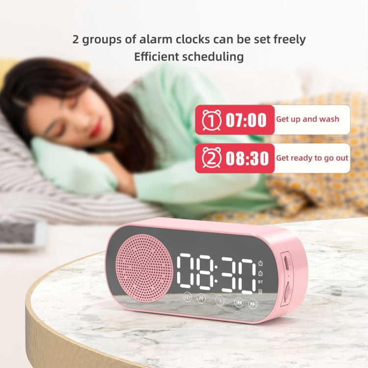 Z7 デジタル Bluetooth 5.0 スピーカー 多機能ミラーアラームクロック FMラジオ Z7（ブラック）、Z7（ホワイト）、Z7（ピンク）