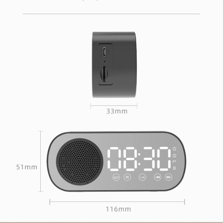 Z7 デジタル Bluetooth 5.0 スピーカー 多機能ミラーアラームクロック FMラジオ Z7（ブラック）、Z7（ホワイト）、Z7（ピンク）