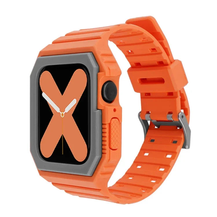 シリコンストラップ ケース付き Apple Watch Series 7 41mm / 6&SE&5&4 40mm / 3&2&1 38mm、7 45mm / 6&SE&5&4 44mm / 3&2&1 42mm対応