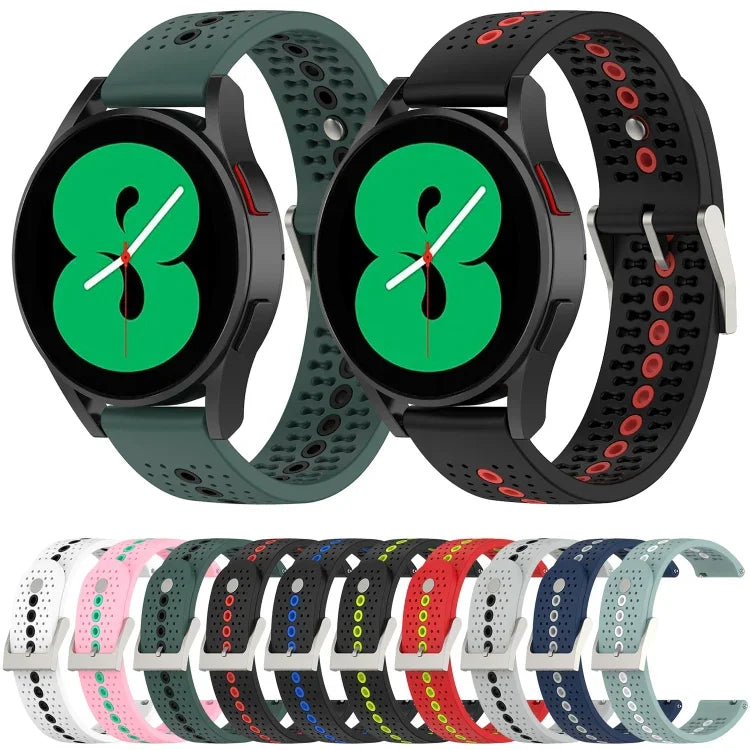 二色シリコン通気性ストラップ、Samsung Gear S2 Classic用、Samsung Galaxy Gear Sport用