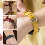 マイクロファイバー レザー ピンバックル ウォッチストラップ Apple Watchシリーズ用、7 41mm / 6&SE&5&4 40mm / 3&2&1 38mm、7 45mm / 6&SE&5&4 44mm / 3&2&1 42mm
