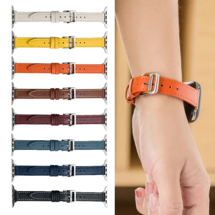 マイクロファイバー レザー ピンバックル ウォッチストラップ Apple Watchシリーズ用、7 41mm / 6&SE&5&4 40mm / 3&2&1 38mm、7 45mm / 6&SE&5&4 44mm / 3&2&1 42mm