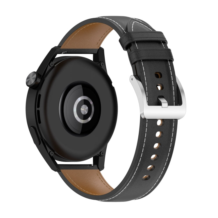 カーフテクスチャー縫い糸ウォッチバンド Samsung Galaxy Watch 3 45mm用 Samsung Galaxy Watch 46mm用 Samsung Galaxy Gear S3 Classic / Gear S3 Frontier用