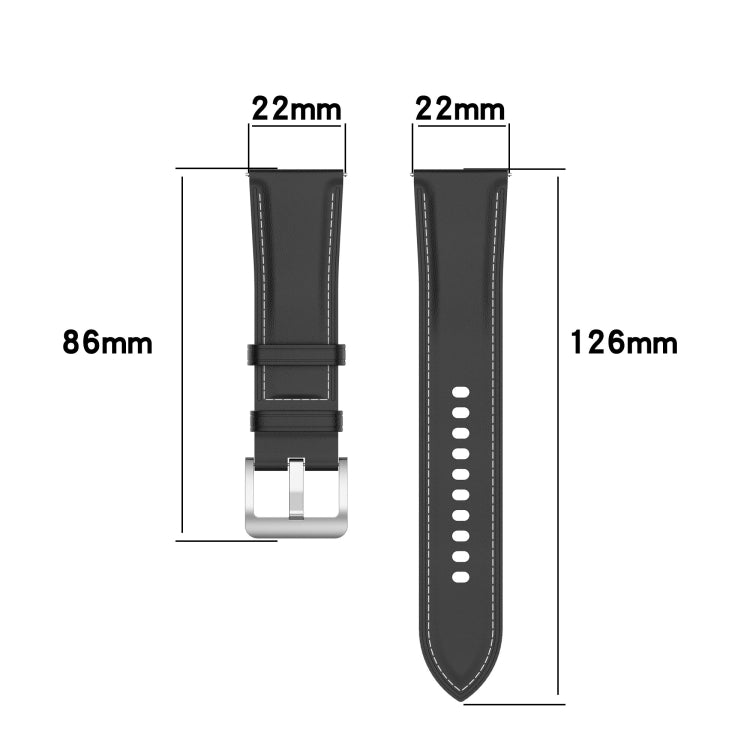 カーフテクスチャー縫い糸ウォッチバンド Samsung Galaxy Watch 3 45mm用 Samsung Galaxy Watch 46mm用 Samsung Galaxy Gear S3 Classic / Gear S3 Frontier用