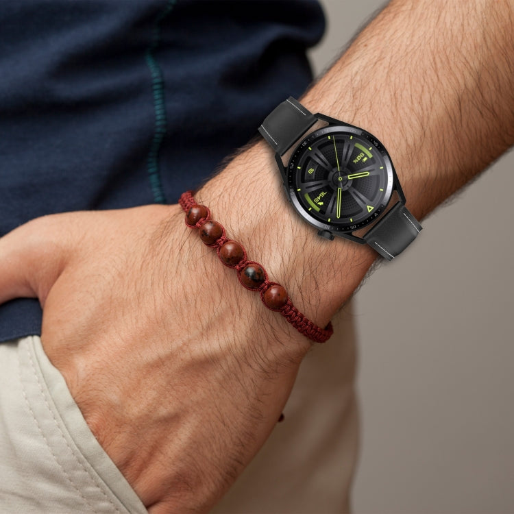 カーフテクスチャー縫い糸ウォッチバンド Samsung Galaxy Watch 3 45mm用 Samsung Galaxy Watch 46mm用 Samsung Galaxy Gear S3 Classic / Gear S3 Frontier用
