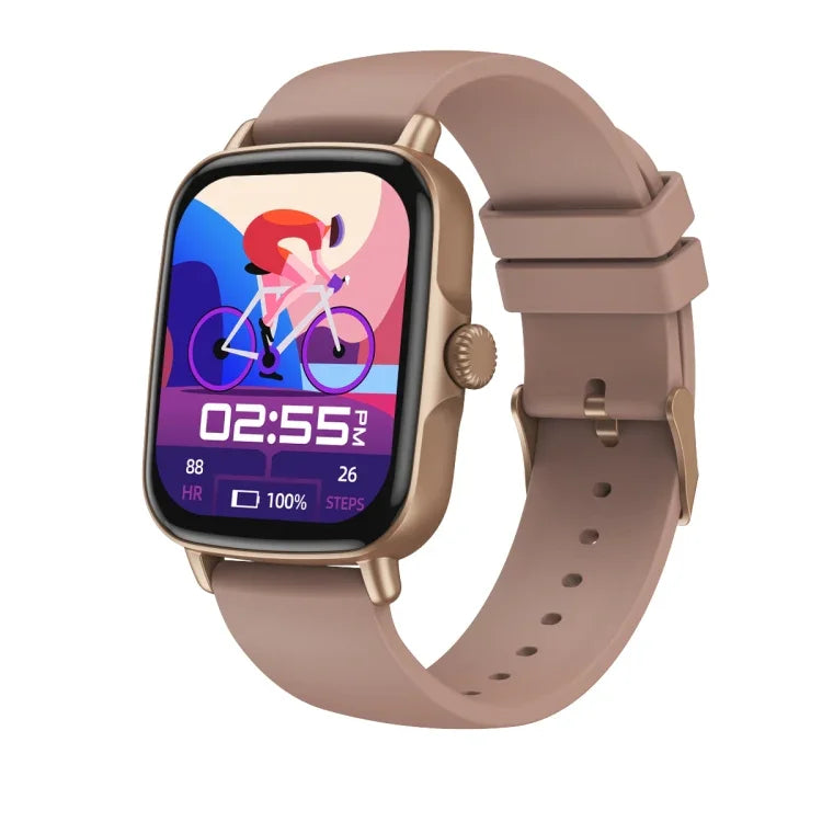 AW18 1.69インチ カラー画面スマートウォッチ、Bluetooth通話／心拍数モニタリング対応