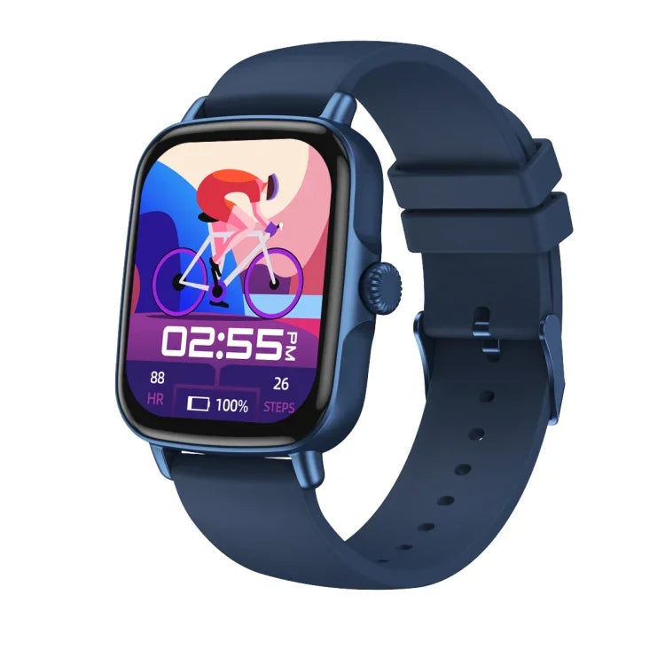 AW18 1.69インチ カラー画面スマートウォッチ、Bluetooth通話／心拍数モニタリング対応