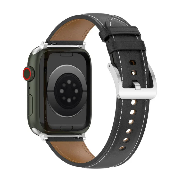 トップレイヤー 牛革 縫製 ウォッチストラップ Apple Watchシリーズ用、7 41mm / 6&SE&5&4 40mm / 3&2&1 38mm 20mm、7 45mm / 6&SE&5&4 44mm / 3&2&1 42mm 22mm、7 41mm / 6&SE&5&4 40mm / 3&2&1 38mm 22mm、7 45mm / 6&SE&5&4 44mm / 3&2&1 42mm 20mm