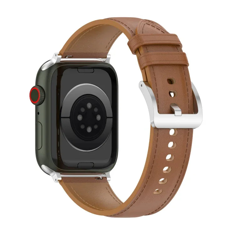 トップレイヤー 牛革 縫製 ウォッチストラップ Apple Watchシリーズ用、7 41mm / 6&SE&5&4 40mm / 3&2&1 38mm 20mm、7 45mm / 6&SE&5&4 44mm / 3&2&1 42mm 22mm、7 41mm / 6&SE&5&4 40mm / 3&2&1 38mm 22mm、7 45mm / 6&SE&5&4 44mm / 3&2&1 42mm 20mm