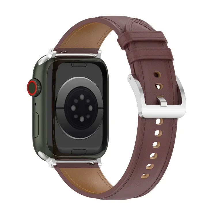 トップレイヤー 牛革 縫製 ウォッチストラップ Apple Watchシリーズ用、7 41mm / 6&SE&5&4 40mm / 3&2&1 38mm 20mm、7 45mm / 6&SE&5&4 44mm / 3&2&1 42mm 22mm、7 41mm / 6&SE&5&4 40mm / 3&2&1 38mm 22mm、7 45mm / 6&SE&5&4 44mm / 3&2&1 42mm 20mm