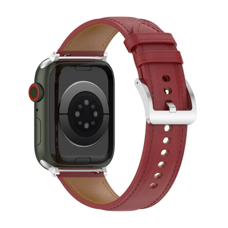トップレイヤー 牛革 縫製 ウォッチストラップ Apple Watchシリーズ用、7 41mm / 6&SE&5&4 40mm / 3&2&1 38mm 20mm、7 45mm / 6&SE&5&4 44mm / 3&2&1 42mm 22mm、7 41mm / 6&SE&5&4 40mm / 3&2&1 38mm 22mm、7 45mm / 6&SE&5&4 44mm / 3&2&1 42mm 20mm