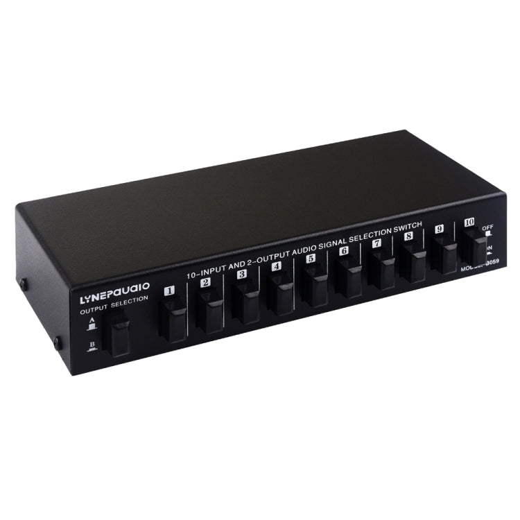 B059 10入力2出力 / 2入力10出力 2ウェイRCAスイッチ オーディオ周波数信号選択切替装置 スピーカーボックス, B059