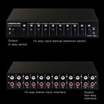 B059 10入力2出力 / 2入力10出力 2ウェイRCAスイッチ オーディオ周波数信号選択切替装置 スピーカーボックス, B059
