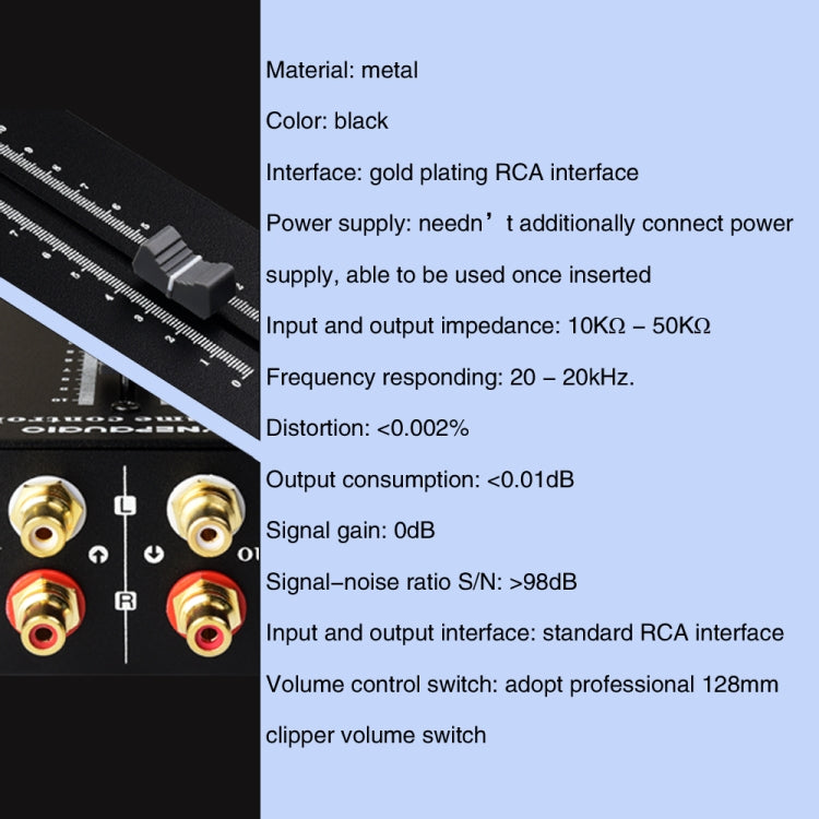 パッシブプリアンプソーススピーカーボックス RCA 電源不要 音量調整コントローラー パッシブプリアンプ