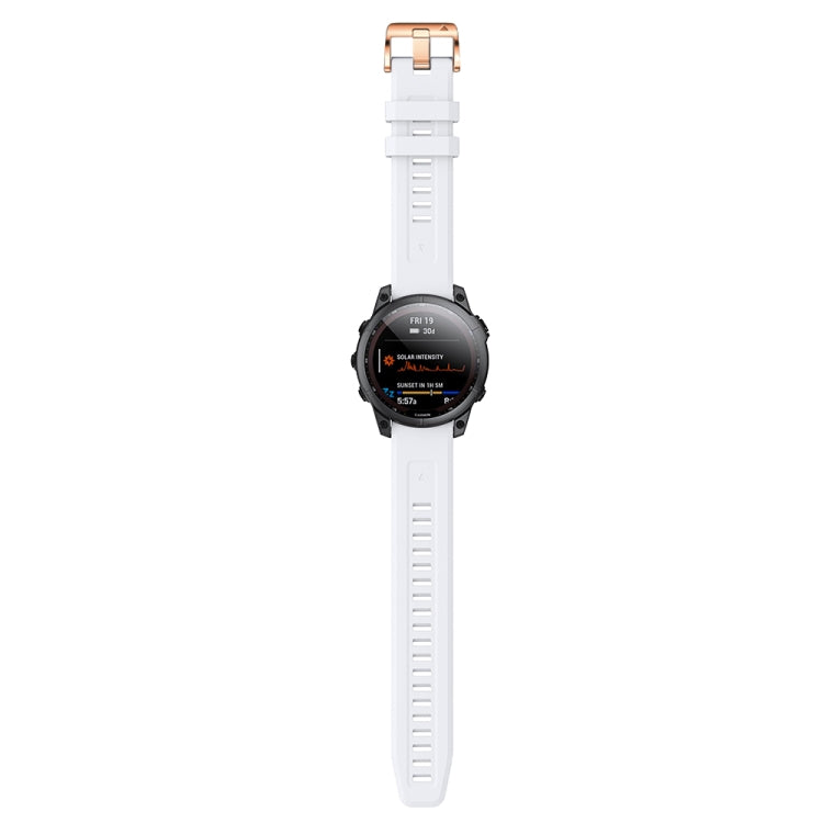 20mm Rose Gold Buckle Silicone Strap, For Garmin Fenix 7S, For Garmin Fenix 6S, For Garmin Fenix 6S Pro, For Garmin Fenix 5S, For Garmin Fenix 5S Plus