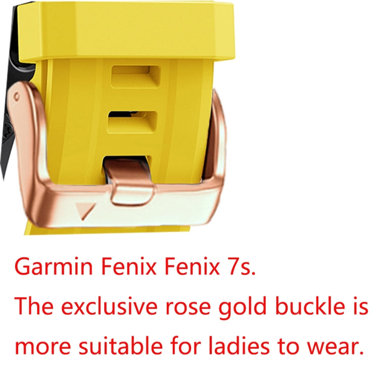 20mm Rose Gold Buckle Silicone Strap, For Garmin Fenix 7S, For Garmin Fenix 6S, For Garmin Fenix 6S Pro, For Garmin Fenix 5S, For Garmin Fenix 5S Plus