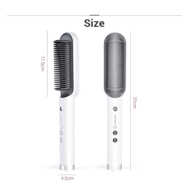 K-SKIN KD380 ヘアストレートナー 電気ストレートヘアカーラー コームブラシ PTC加熱 セラミックストレートヘアブラシ、UKプラグ、ブラック、UKプラグ、ホワイト、EUプラグ、ブラック、EUプラグ、ホワイト