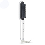 K-SKIN KD380 ヘアストレートナー 電気ストレートヘアカーラー コームブラシ PTC加熱 セラミックストレートヘアブラシ、UKプラグ、ブラック、UKプラグ、ホワイト、EUプラグ、ブラック、EUプラグ、ホワイト