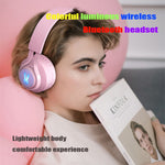 BT06C+ 子供用 ヘッドマウント かわいい ワイヤレス Bluetooth ヘッドセット マイク＆LEDライト付き