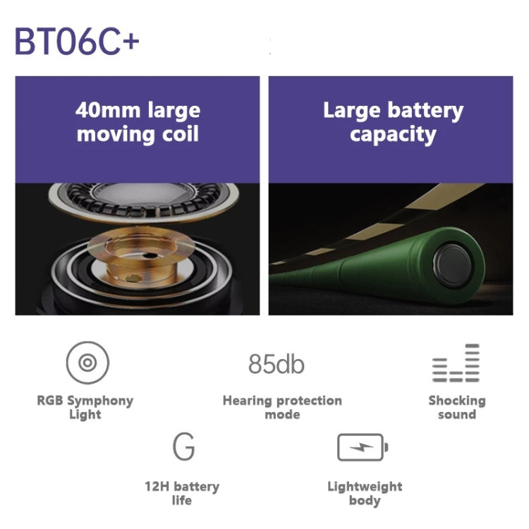 BT06C+ 子供用 ヘッドマウント かわいい ワイヤレス Bluetooth ヘッドセット マイク＆LEDライト付き