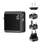 PD-65W USB-C / Type-C + QC3.0 USB ノートパソコン充電アダプター、AUプラグ / USプラグ / EUプラグ / UKプラグ、AUプラグ / USプラグ / EUプラグ / UKプラグ