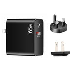 PD-65W USB-C / Type-C + QC3.0 USB ノートパソコン充電アダプター、UKプラグ / USプラグ、UKプラグ / USプラグ