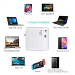 PD-65W USB-C / Type-C + QC3.0 USB ノートパソコン充電アダプター、UKプラグ / USプラグ、UKプラグ / USプラグ