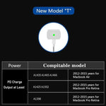 PD-65W USB-C / Type-C + QC3.0 USB ラップトップ充電アダプター + 1.8m USB-C / Type-C to MagSafe 2 / T型データケーブル, UKプラグ / USプラグ, MagSafe 2 / Tケーブル, UKプラグ / USプラグ