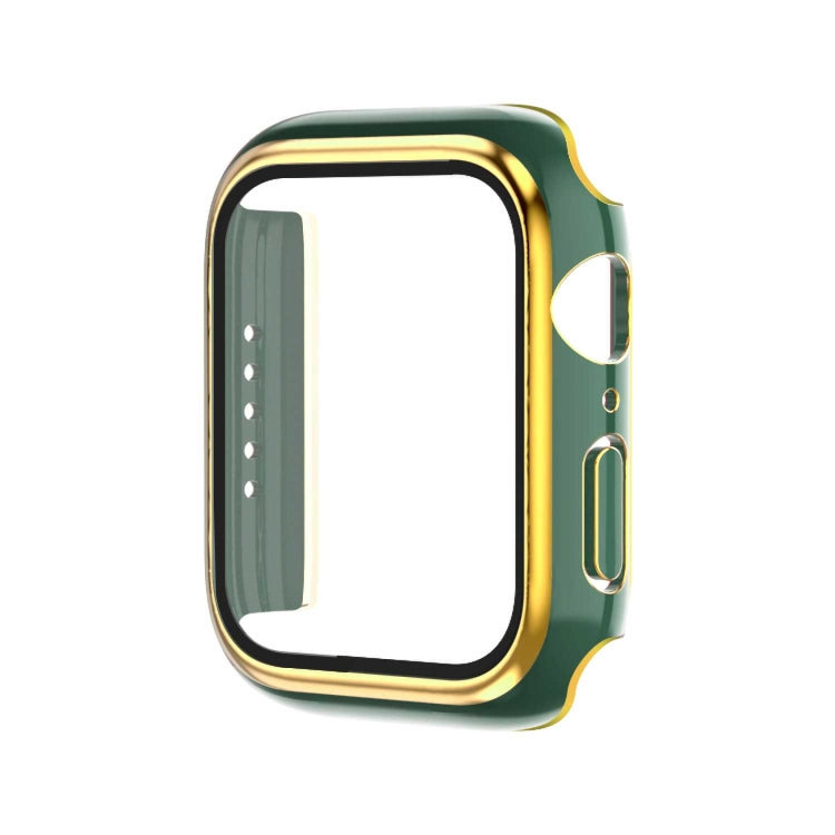 電気めっき二色PC+強化ガラスフィルムウォッチケース、Apple Watch Series 9 / 8 / 7 45mm用、Apple Watch Series 6/5/4/SE 44mm用