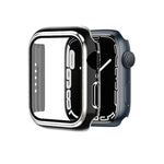 電気めっき二色PC+強化ガラスフィルムウォッチケース、Apple Watch Series 9 / 8 / 7 45mm用、Apple Watch Series 6/5/4/SE 44mm用