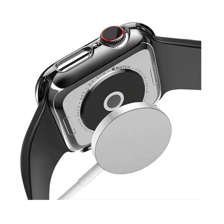 電気めっき二色PC+強化ガラスフィルムウォッチケース、Apple Watch Series 9 / 8 / 7 45mm用、Apple Watch Series 6/5/4/SE 44mm用