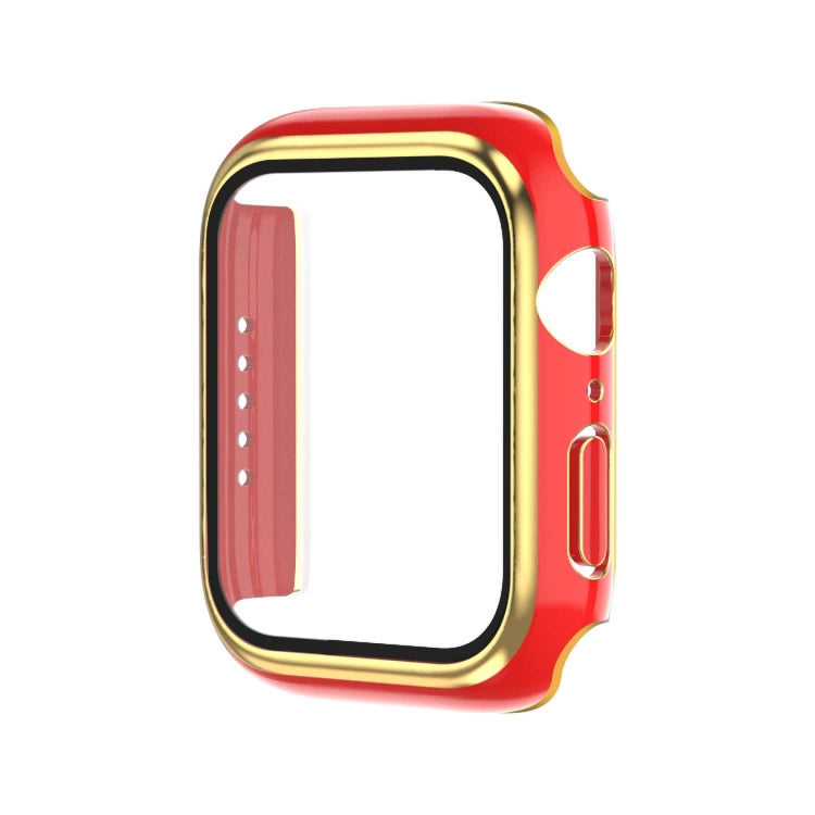 電気めっき二色PC+強化ガラスフィルムウォッチケース、Apple Watch Series 3/2/1 42mm用、Apple Watch Series 9 / 8 / 7 41mm用