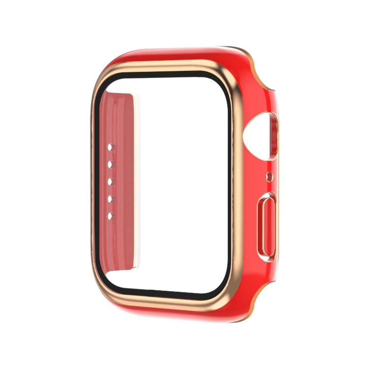 電気めっき二色PC+強化ガラスフィルムウォッチケース、Apple Watch Series 3/2/1 42mm用、Apple Watch Series 9 / 8 / 7 41mm用