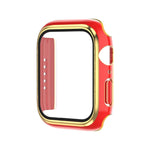 電気めっき二色PC+強化ガラスフィルムウォッチケース、Apple Watch Series 3/2/1 42mm用、Apple Watch Series 9 / 8 / 7 41mm用