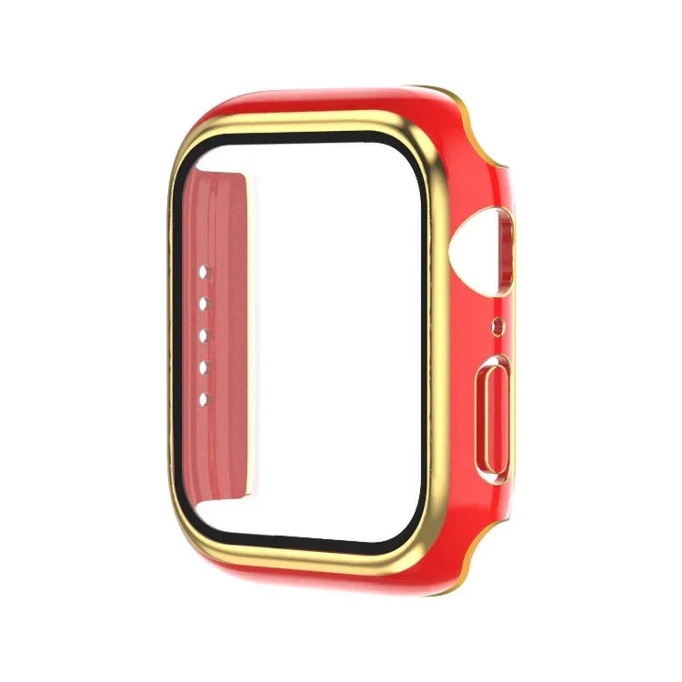 電気めっき二色PC+強化フィルムウォッチケース、Apple Watch Series 6/5/4/SE 40mm用、Apple Watch Series 3/2/1 38mm用