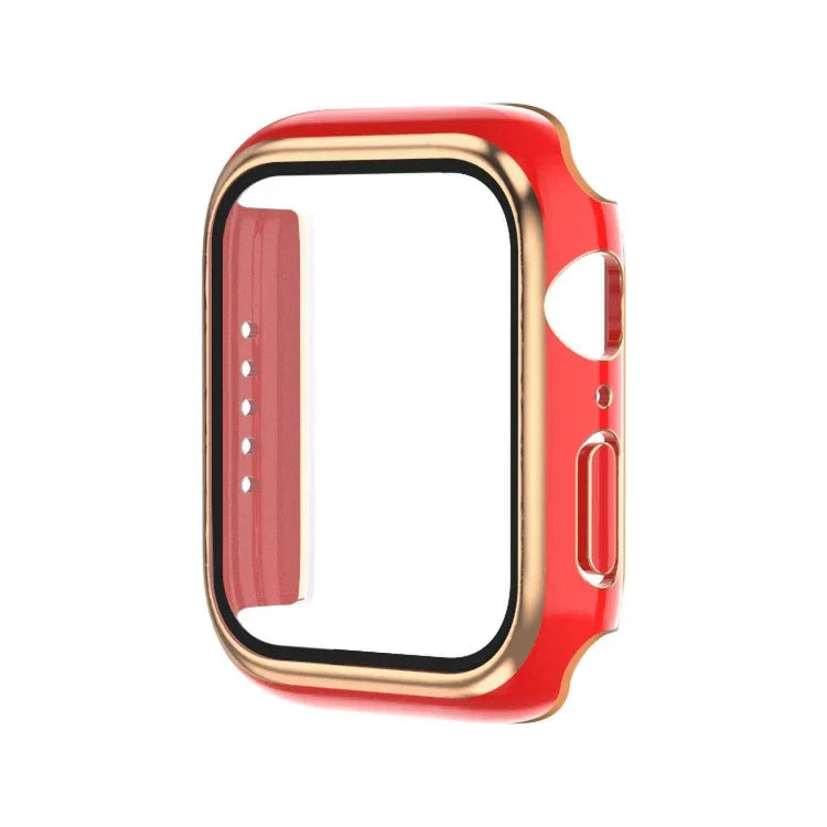 電気めっき二色PC+強化フィルムウォッチケース、Apple Watch Series 6/5/4/SE 40mm用、Apple Watch Series 3/2/1 38mm用