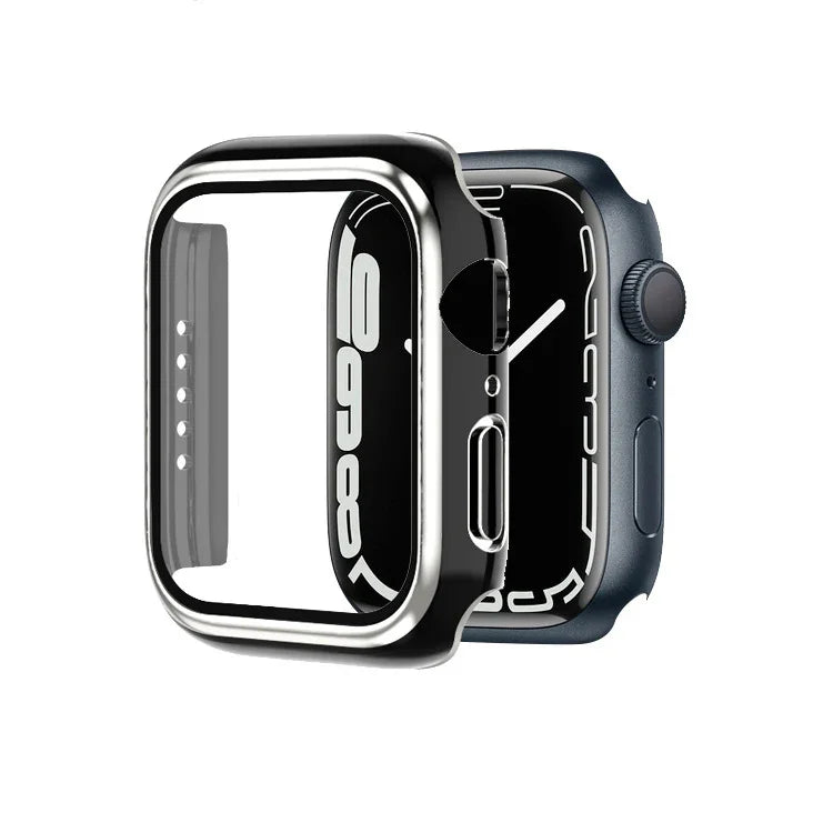 電気めっき二色PC+強化フィルムウォッチケース、Apple Watch Series 6/5/4/SE 40mm用、Apple Watch Series 3/2/1 38mm用