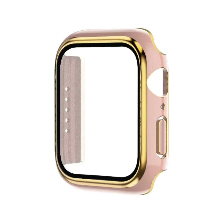電気めっき二色PC+強化フィルムウォッチケース、Apple Watch Series 6/5/4/SE 40mm用、Apple Watch Series 3/2/1 38mm用