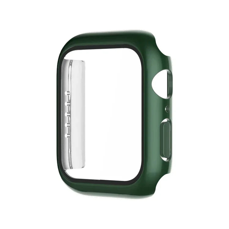 電気めっき モノクロ PC＋強化フィルム ウォッチケース、Apple Watchシリーズ 9 / 8 / 7 45mm用、Apple Watchシリーズ 8 / 7 45mm用、Apple Watchシリーズ 6/5/4/SE 44mm用、Apple Watchシリーズ 3/2/1 42mm用、Apple Watchシリーズ 9 / 8 / 7 41mm用