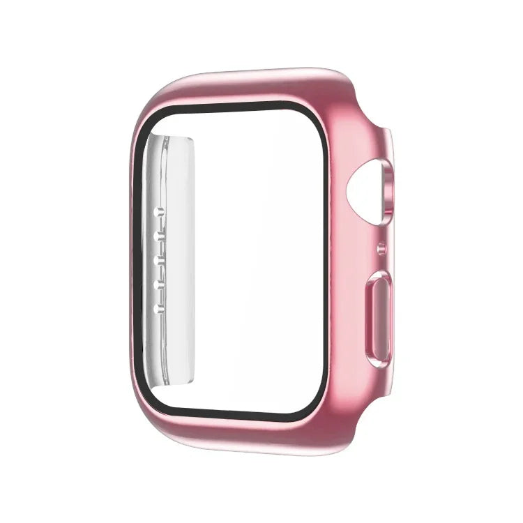 電気めっき モノクロ PC＋強化フィルム ウォッチケース、Apple Watchシリーズ 9 / 8 / 7 45mm用、Apple Watchシリーズ 8 / 7 45mm用、Apple Watchシリーズ 6/5/4/SE 44mm用、Apple Watchシリーズ 3/2/1 42mm用、Apple Watchシリーズ 9 / 8 / 7 41mm用