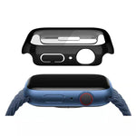 電気めっき モノクロ PC＋強化フィルム ウォッチケース、Apple Watchシリーズ 9 / 8 / 7 45mm用、Apple Watchシリーズ 8 / 7 45mm用、Apple Watchシリーズ 6/5/4/SE 44mm用、Apple Watchシリーズ 3/2/1 42mm用、Apple Watchシリーズ 9 / 8 / 7 41mm用